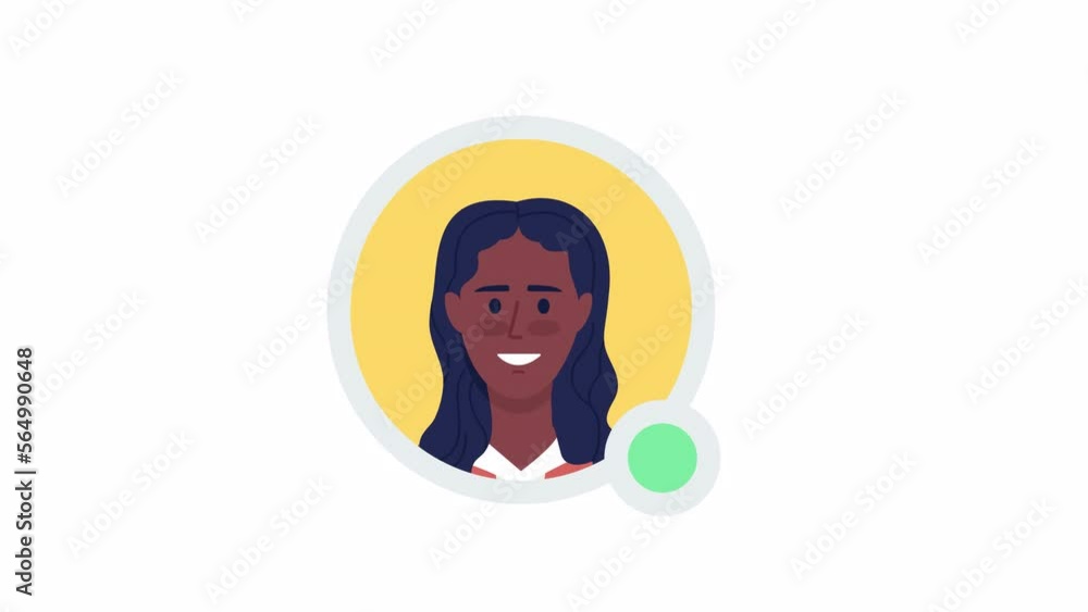 Aufkleber animated employees online icon. active status on messaging app. avatars loader on white background w