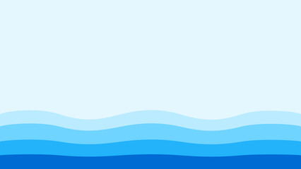 Blue wave, water wave, lines, blue sky background. Vector texture design poster banner abstract blue wallpaper background.
