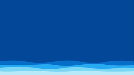 Blue wave, water wave, lines, blue sky background. Vector texture design poster banner abstract blue wallpaper background.
