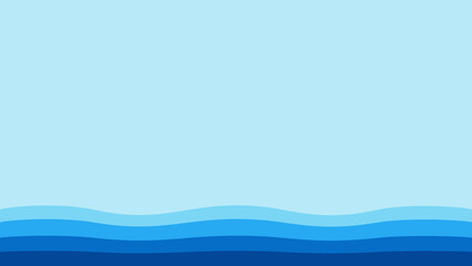 Naklejka premium Blue wave, water wave, lines, blue sky background. Vector texture design poster banner abstract blue wallpaper background. 