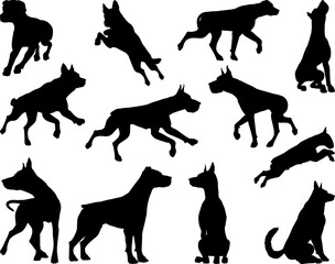 Dog Silhouettes Animal Set