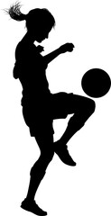 Female Soccer Football Player Woman Silhouette