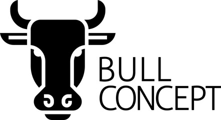 Bull Sign Label Icon Concept