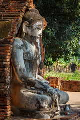 Buddha Statue at the temple ruins of Ava in Myanmar
