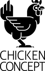 Chicken Sign Label Icon Concept