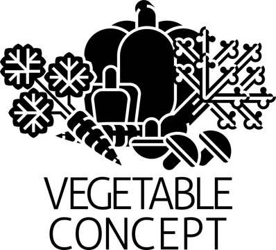 Vegetable Sign Label Icon Concept