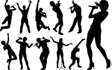 Singers Pop Country Rock Hiphop Star Silhouettes