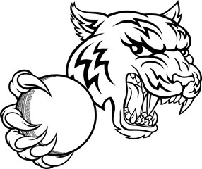 Tiger Cricket Player Animal Sports Mascot