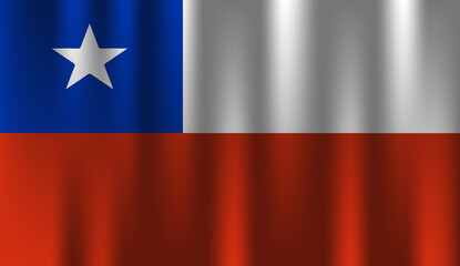 flag of chile country nation symbol 3d textile satin effect  background wallpaper vector