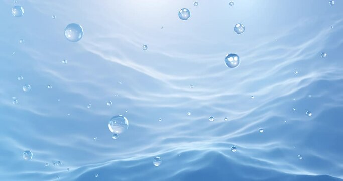 abstract background with air bubbles, cosmetic collagen and serum essence, 3d rendering of cosmetic oil or cream