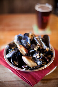 At Toby's Tavern, muscles and beer.
