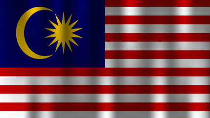 flag of malaysia country nation symbol 3d textile satin effect  background wallpaper vector