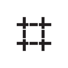 Obraz premium Hashtag icon. Simple style social media agency poster background symbol. Hashtag brand logo design element. Hashtag t-shirt printing. Vector for sticker.