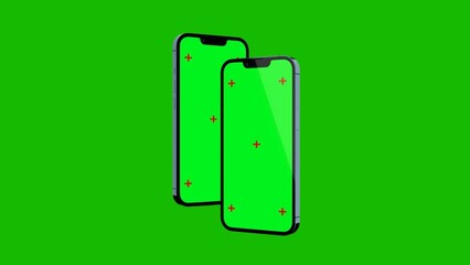 Creative animated smartphone mockup with chromakey screen. Video suitable for app or vebsite promotion.