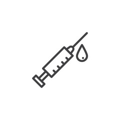 Injection syringe line icon
