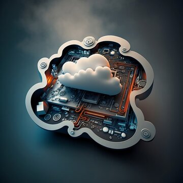 cloud computing  technology concept create with generative AI technology