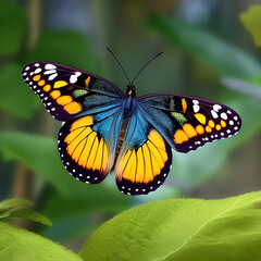 Fototapeta na wymiar Colorful butterfly in air.