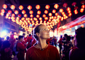 Beautiful woman at Chinese New year in Bangkok