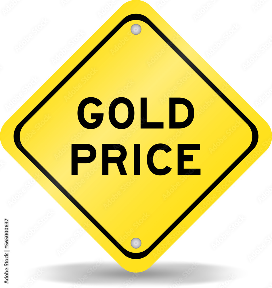 Canvas Prints Yellow color transportation sign with word gold price on white background