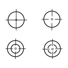 Target icon set on white background Vector