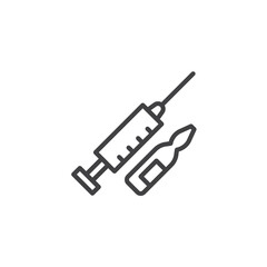Syringe and ampoule line icon
