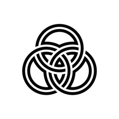 Triquetra Celtic knot black and white - obrazy, fototapety, plakaty