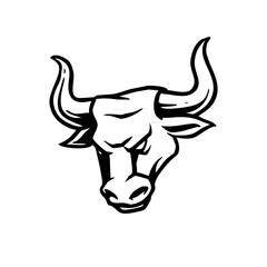 black and white linear paint draw bull vector illustration. bull vector sketch illustration