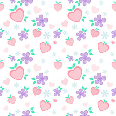 Seamless pattern heart background,Pastel design. Wallpaper vector illustration. 
