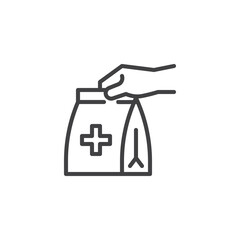 Medical delivery service line icon