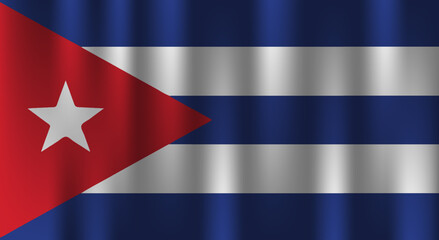 flag of cuba country nation symbol 3d textile satin effect  background wallpaper vector