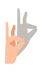 Make shadow hand animals flat icon Rabbit silhouette