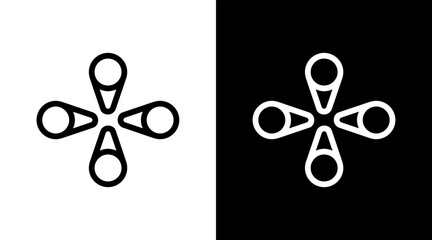 Community logo monogram group people black and white icon illustration style Designs templates