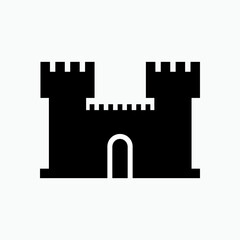 Castle Tower Icon. Ancient Building Symbol - Vector.  