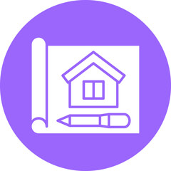Fototapeta premium Blueprint Icon Style