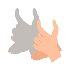 Make shadow hand animals flat icon Deer silhouette