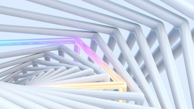 Abstract 3d animation, futuristic structure, 4k seamless looped video