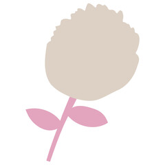 Isolated flower illustration in pink - graphic design element