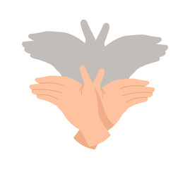 Obraz premium Make shadow hand animals flat icon Bat silhouette