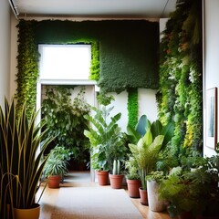 An indoor plant nursery.