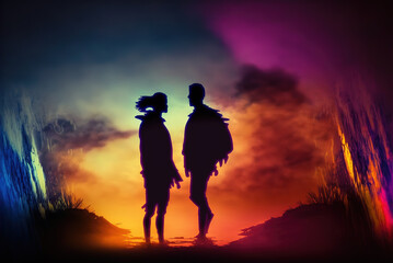 Fototapeta premium Love Journey Generative AI