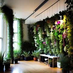 Fototapeta na wymiar An indoor plant nursery.