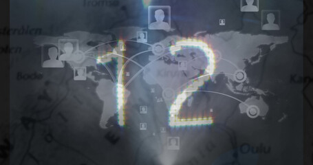 Countdown against grey background 4k