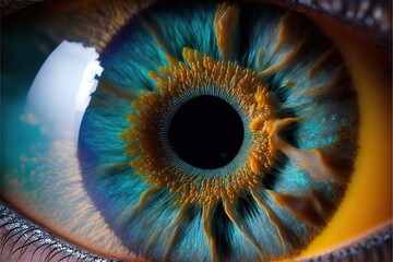  close up of a human eye. Generative AI