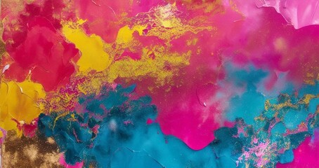 Abstract pink and gold and blue watercolor background, Mixing acrylic ink splashes, Marble texture, wallpaper 