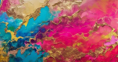 Abstract pink and gold watercolor background, Mixing acrylic ink splashes, Marble texture, wallpaper 