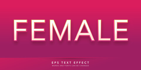 female 3d editable text effect