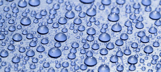 water drops on blue background	