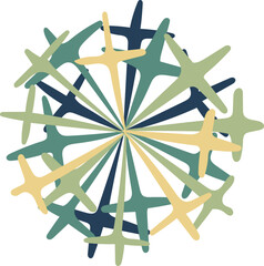 decoration top view of tree illustration.