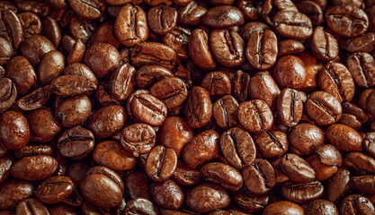 close up of coffee beans background