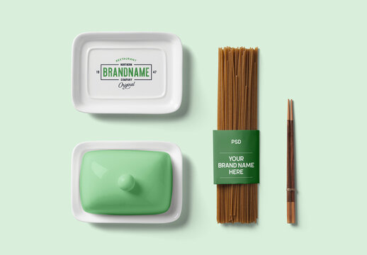 Pasta Label with Plate Mockups